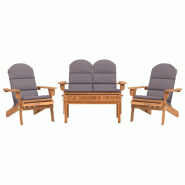 Helloshop26 - Ensemble de salon de jardin meuble d'extérieur ensemble de mobilier 4 pièces bois acacia solide 02_0014215 - Bois massif 3000131721536