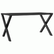 Helloshop26 - Pieds de table basse cadre en X 90 x 30 x 43 cm robustes et stables style industriel en acier noir 02_0047238 - noir acier 3000234669957