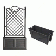 Jardinière Bama Separé avec dossier et jardinière intérieure couleur fer forgé - gris 8007633999819