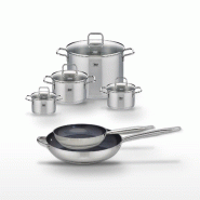 Lot Poêles céramiques 24/32 cm & Faitouts 14/16/20/26 cm Elo Profi Therm Platinum - gris inox 3176239952926