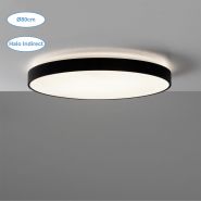 Plafonnier led ø80cm 80w 7300lm   halo indirect 12w couleur blanc ou noir