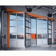 Porte pliante industrielle EFA-SFT - semi-vitrée en métal avec entraînement pneumatique robuste Porte pliante industrielle EFA-SFT - semi-vitrée en métal avec entraînement pneumatique robuste