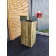 Poubelle publique en bois durable