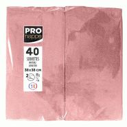 Pronappe - Réf.SV623903I - Carton de 1200 Serviettes ouate 2 plis -papier micro gaufré - pliées 1/8 - 38x38cm - 30 paquets de 40 serviettes Vieux R