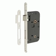Serrure encastrable à condamnation pour porte de salle de bain et toilettes, axe 50mm, bouts ronds, poli nickelé - THIRARD - gris 3150260192117 Serrure encastrable à condamnation pour porte de salle de bain et toilettes, axe 50mm, bouts ronds, poli nickelé - THIRARD - gris 3150260192117