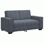 VidaXL Canapé à 2 places Gris foncé 160x78x84 cm Velours Modèle AbriScandinave 54 - 4105011