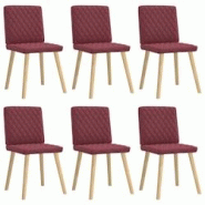 VidaXL Chaises à Manger Lot De 6 Rouge Bordeaux Tissu - rouge 8721158569394 VidaXL Chaises à Manger Lot De 6 Rouge Bordeaux Tissu - rouge 8721158569394