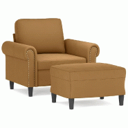 VidaXL Fauteuil avec repose-pied Marron 60 cm Velours Modèle Orion Master Concept - 3201212
