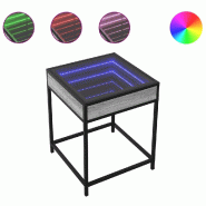 VidaXL Table basse avec LED Infinity sonoma gris 40x40x51 cm Modèle Eclipse Élite - 847675