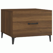 VidaXL Table basse avec pieds en métal Chêne marron 50x50x40 cm Modèle Luna Scandinave - 817541