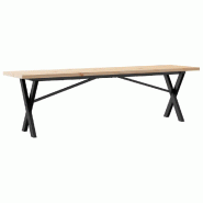 VidaXL Table basse cadre en X 160x40x45,5 cm bois de pin massif acier Modèle Orion Horizon - 3282756