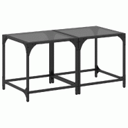 VidaXL Tables basses avec dessus en verre noir 2 pcs 40x40x40 cm acier Modèle Riviera Dining Royale - 845961