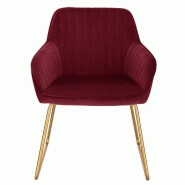 1x chaise de salle à manger en velours bordeaux 19_0000134