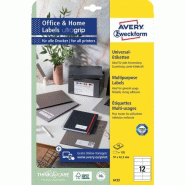 Avery Zweckform Avery 6123 Etiquettes 97 x 42.3mm Blanc - blanc 6123