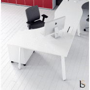 Bureau compact Ogi A - MDD - Blanc 9010, Blanc, Droite
