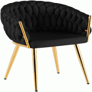CLP Chaise de salle a manger Molise velours or Velours HBT: 80x58x57 cm Noir Velours - noir textile 328089