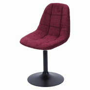 Décoshop26 - Chaise de salle à manger pivotante 360° en tissu chenille bordeaux pied acier noir mat 04_0009894 - noir acier 3000267741613
