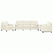 Ensemble de canapés 3 pcs avec coussins crème velours Modèle Nova Extensible - 8721012069299