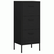 Helloshop26 - Armoire de rangement élégante pratiques avec 3 tiroirs 42,5 x 35 x 101,5 cm en acier noir 02_0046875 - noir acier 3000234471949