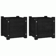 Helloshop26 - Jardinière bac lit surélevé plantes fleurs jardin terrasses d'extérieur lot de 2 31 x 31 x 31 cm bois de pin noir 02_0038889 - 30002 Helloshop26 - Jardinière bac lit surélevé plantes fleurs jardin terrasses d'extérieur lot de 2 31 x 31 x 31 cm bois de pin noir 02_0038889 - 30002