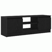 Helloshop26 - Meuble TV classique avec portes 102 x 30 x 36 cm grand espace de rangement style contemporain en bois d'ingénierie 02_0051863 - Bois ma