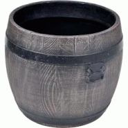 Jardinière ronde en polyéthylène imitation tonneau Bolero 70 x 68 cm Roto - marron 3831116119488 Jardinière ronde en polyéthylène imitation tonneau Bolero 70 x 68 cm Roto - marron 3831116119488