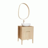 MOB-IN Meuble vasque robinet et miroir ALASKA - marron 3701606503397 MOB-IN Meuble vasque robinet et miroir ALASKA - marron 3701606503397