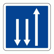 Panneau C29c - Présignalisation (Aluminium bords rebordÃ©s, 500 mm, Classe 2)