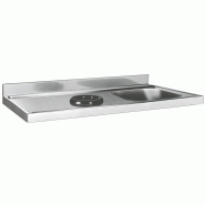 Plonge inox 1 bac et orifice vide-déchets à poser P 700 mm - à droite_0