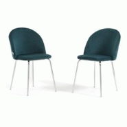 RATTATAN Lot de 2 chaises en velours avec pieds en métal, design élégant pour cuisine, salle à manger, bar ou restaurant – Sara – Bleu pétrol RATTATAN Lot de 2 chaises en velours avec pieds en métal, design élégant pour cuisine, salle à manger, bar ou restaurant – Sara – Bleu pétrol