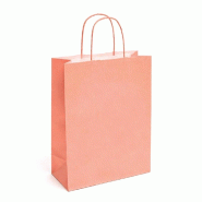 Sac kraft  poignées torsadées Pêche G 22x10x29cm - par 50
