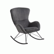 SalesFever Chaise à bascule | Couverture aspect cuir d'agneau | L 70 x P 94 x H 102 cm | gris foncé - multicolore multi-matériau 371442 SalesFever Chaise à bascule | Couverture aspect cuir d'agneau | L 70 x P 94 x H 102 cm | gris foncé - multicolore multi-matériau 371442