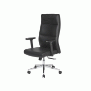 Fauteuil de direction Milton - accoudoirs 3D réglables - mécanisme basculant - haut dossier - base acier chromée - revêtement simili cuir Fauteuil de direction Milton - accoudoirs 3D réglables - mécanisme basculant - haut dossier - base acier chromée - revêtement simili cuir