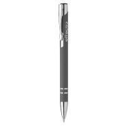 Stylo à bille twist en aluminium - finition caoutchoutée - encre bleue - gravure laser effet miroir Stylo à bille twist en aluminium - finition caoutchoutée - encre bleue - gravure laser effet miroir