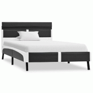 VidaXL Cadre de lit avec LED sans matelas gris similicuir 90x200 cm Modèle Belvelis - 280307