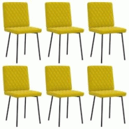 VidaXL Chaises à Manger Lot De 6 Jaune Velours - jaune 8721158569257 VidaXL Chaises à Manger Lot De 6 Jaune Velours - jaune 8721158569257
