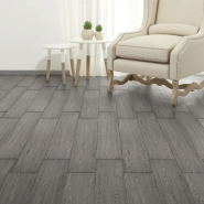 Vidaxl planche de plancher pvc autoadhésif 5,21 m² 2 mm gris foncé 330183