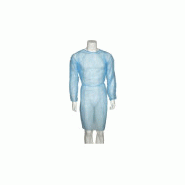 Blouse uu non sterile avec poignets elastiques bleu clair-sachet de 10