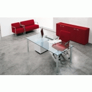 Bureau de direction design en plateau de verre de 160, 180 ou 200 cm - Facilglass Bureau de direction design en plateau de verre de 160, 180 ou 200 cm - Facilglass