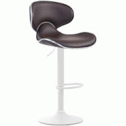 CLP Tabouret de bar Las Vegas V2 similicuir avec pied en métal Marron/Blanc - marron polyester 315587 CLP Tabouret de bar Las Vegas V2 similicuir avec pied en métal Marron/Blanc - marron polyester 315587