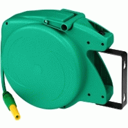 DÉVIDOIR AVEC TUYAU D\'ARROSAGE PIVOTANT VERT 10 M 3408184