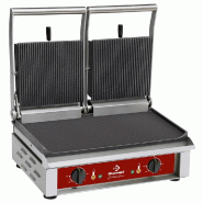 Diamond - Contact-grill DOUBLE, plaques émaillées - réf. CONTACTDG2/SN - inox AKS-CONTACTDG2/SN