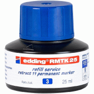 Encre de recharge edding Permanentmarker retract 11 RMTK 25 bleu 25 ml - 4-RMTK25003 Encre de recharge edding Permanentmarker retract 11 RMTK 25 bleu 25 ml - 4-RMTK25003