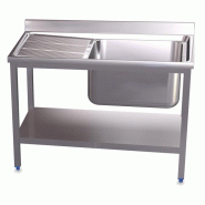 FRICOSMOS Évier avec support, étagère, cuve à droite et égouttoir à gauche. 120x60x85 cm - inox FRFRI001D-4E
