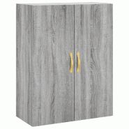 Helloshop26 - Armoire murale sonoma gris grande capacité design moderne 69,5 x 34 x 90 cm en bois d'ingénierie gris 02_0048575 - gris Bois massif 30
