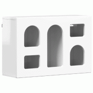 Helloshop26 - Armoire suspendue moderne rectangulaire avec étagères 60 x 20 x 40 cm en bois d'ingénierie blanc brillant 02_0054804 - blanc Bois mas