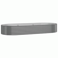 Helloshop26 - Jardinière bac lit surélevé plantes fleurs terrasse jardin de jardin acier enduit de poudre 249 x 100 x 36cm gris 02_0039608 - 300021 Helloshop26 - Jardinière bac lit surélevé plantes fleurs terrasse jardin de jardin acier enduit de poudre 249 x 100 x 36cm gris 02_0039608 - 300021