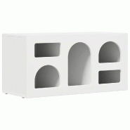 Helloshop26 - Meuble TV moderne avec 5 étagères rangement salon chambre 80 x 35 x 40 cm en bois d'ingénierie blanc 02_0054764 - blanc Bois massif 3