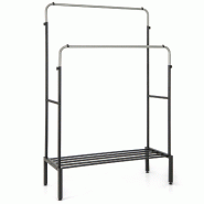 Helloshop26 - Portant à vêtements lot de 1 réglable en hauteur 108 x 50 x 120/125 cm design moderne avec porte-chaussures en métal 20_0019446 - m�