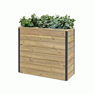 HORTALIA Jardinière en bois avec réserve d’eau Nidum 86 x 34 x 80 cm – Intérieur et extérieur - marron Bois massif N838AL